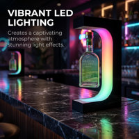 Support d'affichage à lévitation magnétique avec télécommande et lumières LED colorées pour bouteilles de vin rouge et de parfum