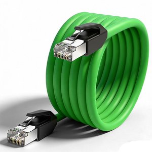 สายอีเธอร์เน็ตอุตสาหกรรมแบบมีฉนวนป้องกัน SSTP Cat6A ยี่ห้อ D-sunty จากโรงงานโดยตรง สายทองแดงแท้สีเขียว สำหรับ Gigabit LAN ความยาวตามสั่ง รับผลิตแบบ OEM - Product Image 3