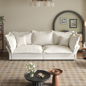 Modern Convertible Chenille Fabric <b>Sofa</b> Set Apartment-Friendly Cloud Design with Deep Seat and Multiple Large Soft Pillows - Product Image 2