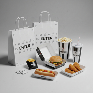 Caja Plegable para Pizza, Set de Empaque para Comida Rápida, Cajas para Llevar, Papas Fritas, Hamburguesas, Alitas de Pollo, Vasos, Diseño con Logotipo, Contenedores Desechables para Alimentos - Product Image 3