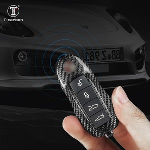 Funda para <span class=keywords><strong>llave</strong></span> de coche de fibra de carbono t-carbon para <span class=keywords><strong>Macan</strong></span> Panamera Keys Interior Auto accesorio de estilo de moda - Product Image 5