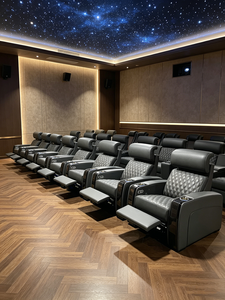 <span class=keywords><strong>Fauteuil</strong></span> inclinable de luxe moderne avec porte-gobelets <span class=keywords><strong>pour</strong></span> la maison, le sous-sol, le salon, la villa ou le centre commercial - Product Image 1