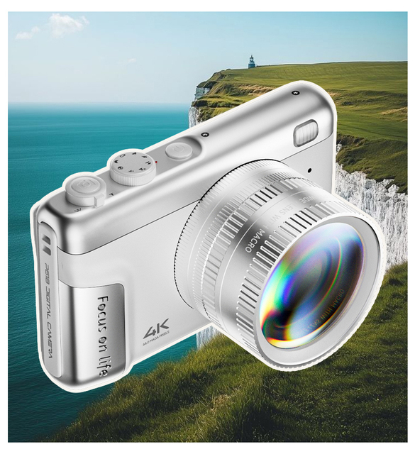 4K Retro Micro Digital Camera P618 3.0 Inch IPS Screen Supports SD Memory Card for High-Resolution Student Parties Selfies CMOS