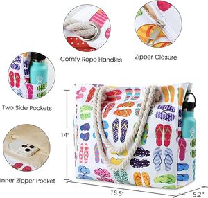 Bolsa de Playa Impermeable de Lona Grande para Mujer, Estilo Veraniego, para Piscina o Playa - Product Image 3