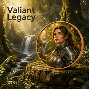 Pièce commémorative Valiant Legacy - Pièce de collection en cuivre de 40 mm représentant un guerrier - Pièce d'art avec déesse héroïque pour cadeau et décoration - Product Image 1