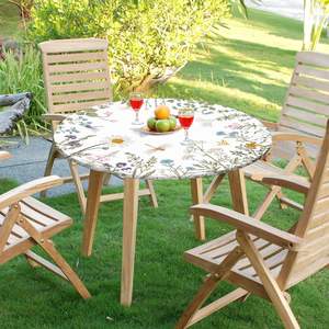 Custom <strong>Round</strong> Table Cloth Spring Summer Flower Elastic Edge Waterproof <strong>Wipeable</strong> Reusable <strong>Tablecloths</strong> for Picnic Kitchen - Product Image 6