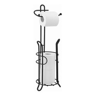 BX Porte-papier hygiénique Stand Distributeur de rouleaux de papier de soie avec étagère pour rangement de salle de bain