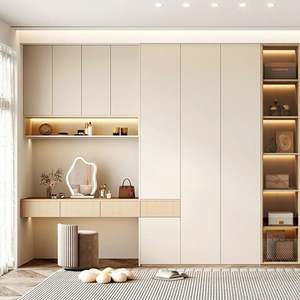 Armoire de chambre à coucher en bois de mélamine naturel haut de gamme pour hôtel, villa, appartement, projet - Product Image 2