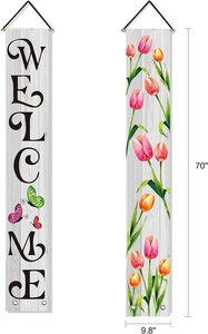 Cartel colgante de pared para puerta, cartel de <span class=keywords><strong>primavera</strong></span> para el día de la madre, de bienvenida de tulipán adecuado para patio, interior y exterior, soporte para puerta - Product Image 3