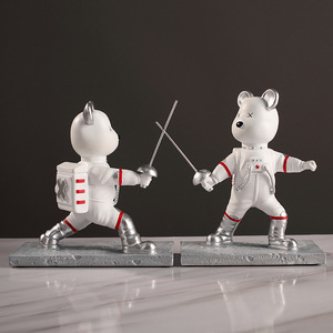 Space Bear Figurine Astronaut Fencing Resin Modern Cute Home Decor <b>Study</b> <b>Desk</b> Decoration Birthday Gift - Product Image 4