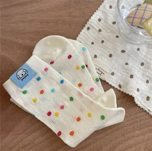 Sommer einfache Fleckenstreifen Sterne Kreis Welpenlogo Prinzessin Strümpfe mittlere Röhre atmungsaktive dünne Socken