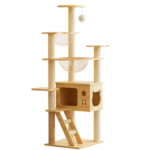 Árbol para Gatos de Madera Premium con Cápsula de Acrílico y Casa Grande para Gatos, Muebles Resistentes para Gatos con Certificación FSC - Product Image 1