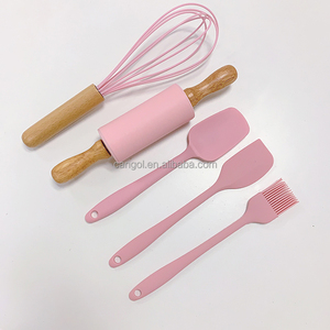 Ensemble de gadgets de cuisine sans BPA Mini Spatule Rouleau à pâtisserie Fouet Brosse à badigeonner Outils de cuisine en silicone Ensemble d'ustensiles pour enfants - Product Image 3