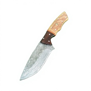 Couteau tactique de survie pour le camping et la chasse, manche ergonomique en bois, lame à changement rapide, qualité industrielle, fait main en acier Damas - Product Image 1