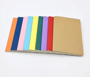 Cahier pour étudiants Fil à coudre Reliure Couverture colorée pure Pages lignées cahier