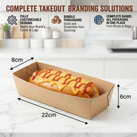 Bandeja Ecológica Personalizada de Papel Kraft Impreso para Alimentos, Soporte Antigrasa para Tacos, Caja para Perritos Calientes, Papel de Envoltura al por Mayor para Delicatessen