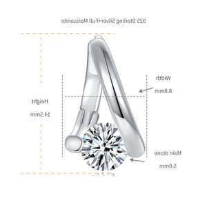 Pendientes de Aro Unisex Rui Zun (Estilo Antiguo), Joyería de Moda, Moissanita de Silicona de 0.5 Quilates, Regalo - Product Image 5