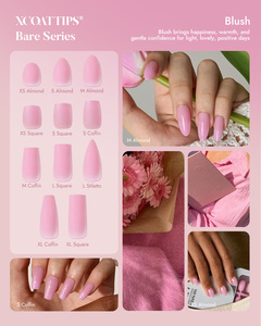 XCOATTIPS Faux Ongles Carrés Amande Nude Naturel 160 Pièces Vente en Gros Haute Qualité Gel Doux X Press-On Nails En Gros - Product Image 6