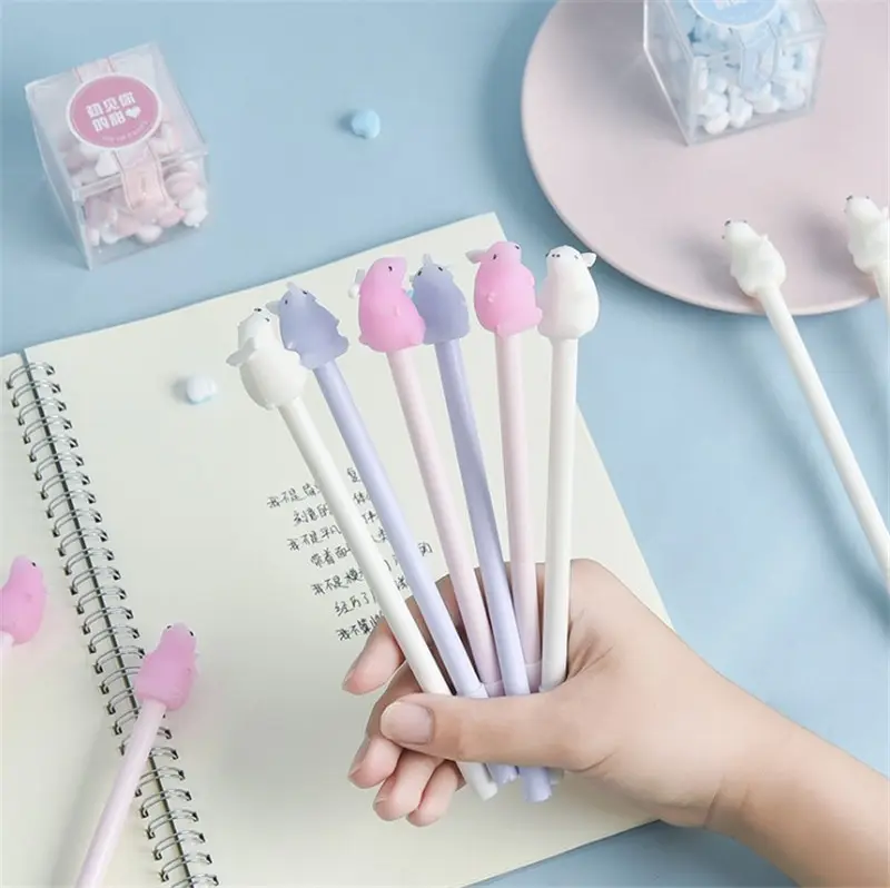 2019 Top Selling Different Cartoon Plastic Pen With Custom Logo Promotion Popular Animal Clip Cute white bear Pen