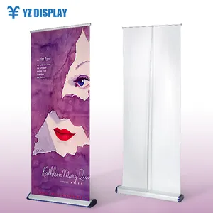 Design your logo wide base retractable promotion China factory advertising stand roll up banner