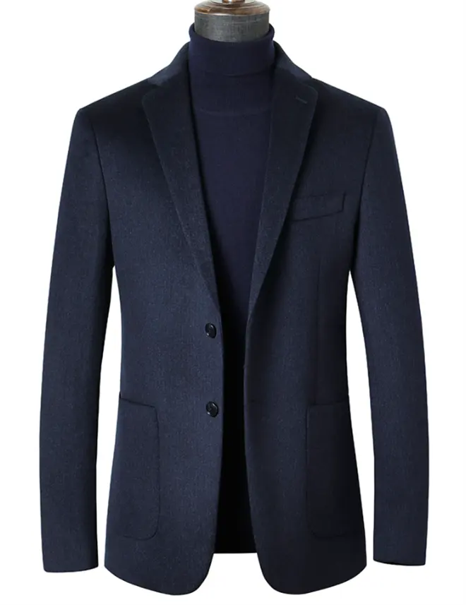 Men casual suit wool wool black grey short coat suit