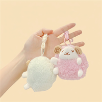 Porte-clés personnalisé en peluche agneau, vente en gros, mignon pendentif mouton blanc en peluche, jouet animal doux pour breloques de sac à dos et cadeaux