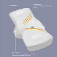 Bantal Leher Ergonomis Busa Memori Bentuk Kupu-kupu Grosir, Bantal Tidur Ortopedi Servikal, Bantal Persegi Panjang Portabel untuk Berkemah