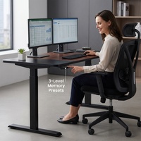 Bureau de jeu électrique AOR en aluminium, hauteur réglable, plateau en bois, design moderne, facilement transportable, vente en gros usine