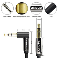Kabel Audio Aux Stereo 3.5mm Male-Male Fleksibel dengan Selubung PVC dan Jalinan Kawat Tembaga Khusus untuk TV, Laptop, DVD, Ponsel, dan Penggunaan di Rumah