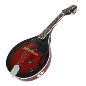 <span class=keywords><strong>Guitarra</strong></span> Electroacústica de Madera Maciza de Ocho <span class=keywords><strong>Cuerdas</strong></span> con Anillo Mandala con Borde Rojo y Negro, <span class=keywords><strong>Guitarra</strong></span> Eléctrica - Product Image 4
