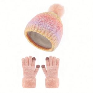 Ensemble bonnet et gants d'hiver pour enfants en gros avec broderie 3D, pour usage professionnel et voyage, 100 % acrylique, unisexe - Product Image 4