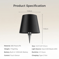 Lampe à vin LED sans fil portable, lampes de nuit rechargeables, commande tactile, lampes de table pour chambre à coucher, restaurant, bar