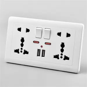 Best quality Standard double switched double socket outlet 13A electric wall socket