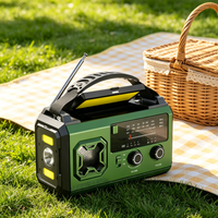 Radio Meteorológica AM/FM con Manivela Solar H35 de 20000mAh, Linterna, Fuente de Energía Portátil de Emergencia para Desastres y Supervivencia, 5V2A