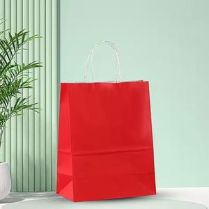 Sacs à vin en papier kraft écologiques personnalisés, sacs d'emballage pour marchandises, couleur unie, réutilisables, luxe - Product Image 6