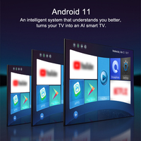 Boîtier décodeur TV intelligent OEM Amlogic S928X Quad Core 4 Go/64 Go LPDDR4 Android 11 avec streaming 8K et Wi-Fi double bande 5G, garantie 1 an