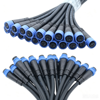 Prise mâle-femelle étanche IP68 M15 en alliage de cuivre 10A 300V, câble en nylon PVC 2-5 broches, éclairage LED pour lampadaire extérieur