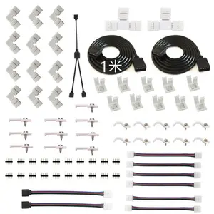 LED Strip Connector Kit for 5050 10mm 4Pin Includes Most Solderless Led Strip Connector Provides Most Parts for DIY