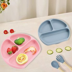 Assiette à ventouse en silicone souple avec visage souriant, ensemble de vaisselle personnalisé pour enfants, sans BPA, cadeau d'alimentation pour nouveau-né - Product Image 3