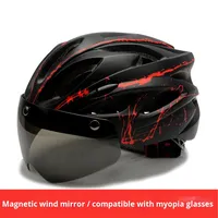 Casque de vélo moulé intégré PC+EPS unisexe pour VTT et vélos de route avec conception magnétique coupe-vent toutes saisons