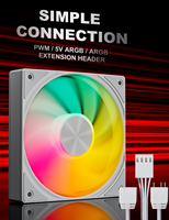 Ventilador de caja ARGB de 120 mm, ventilador RGB PWM silencioso para PC, ventilador de refrigeración RGB de alto flujo de aire, ventilador de computadora de bajo ruido