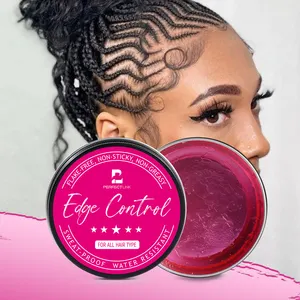 Private Label Brilho Suave Castor Oil Vegan Hair Styling Pomada Extreme Hold Braid Gel Logotipo Personalizado Borda Controle