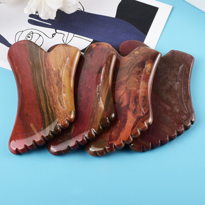 Pietra Gua Sha in Diaspro Mookaite Personalizzata Huiying, Forma a Fulmine, Strumento per Massaggio Facciale, Viso, Collo e Mani - Product Image 6