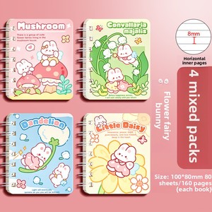 Carnet à spirale A7 X38, esthétique et pratique, mini carnet portable mignon à motifs de dessins animé<span class=keywords><strong>s</strong></span>, cadeau, 80 pages, idéal pour l'école primaire - Product Image 5