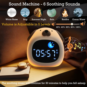 Sleep Trainer Multifunctional Digital Alarm <b>Clock</b> Baby Sleep Portable Sound White Noise Machine Touch Night Light - Product Image 3