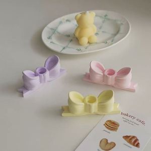 Sweet Candle <b>Candlestick</b> Creative <b>Candlestick</b> Ornament <b>Pink</b> Gypsum Bow <b>Candlestick</b> Home Decorative Items and Ornaments - Product Image 4