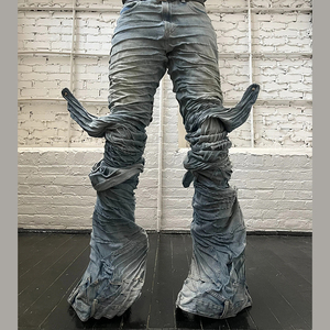 Diznew Jeans personalizados Fabricación de alta calidad al por mayor Rip Hombres Jeans Tallas grandes para los hombres - Product Image 1