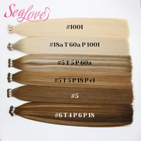 Extensions de cheveux humains vierges lisses européens, double trame invisible Genius Weft, couleur Balayage Ombré, vente en gros