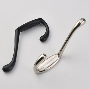 Modern Minimalist Single <b>Hook</b> Coat <b>Hook</b> Black And Silver Cast Iron <b>Wall</b> Mounted For Clothes Hats Entryway Door Use - Product Image 3