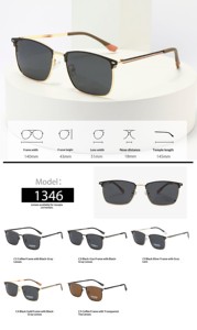 แว่นกันแดดทรงเหลี่ยมแบบยูนิเซ็กซ์สั่งทำพิเศษ ผู้ผลิตแว่นกันแดดโพลาไรซ์แฟชั่นทรงเหลี่ยม กรอบโลหะ แบรนด์ <span class=keywords><strong>Ban</strong></span> Ray - Product Image 3